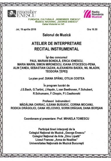 Atelier de interpretare / Recital instrumental
